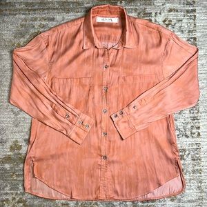 FREE PEOPLE We The Free Silky Button Down Blouse Sz M